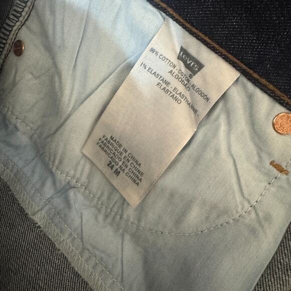 Levi's Jeans Womens 24W Blue Demi Curve Cropped Wide Leg Cuffed stretch denim - Picture 6 of 7